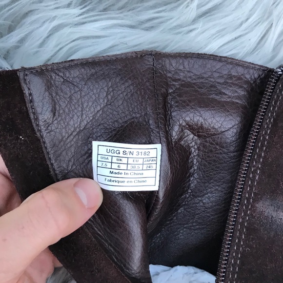 UGG Brown Suede Side Zip Ankle Boots - Picture 13 of 16